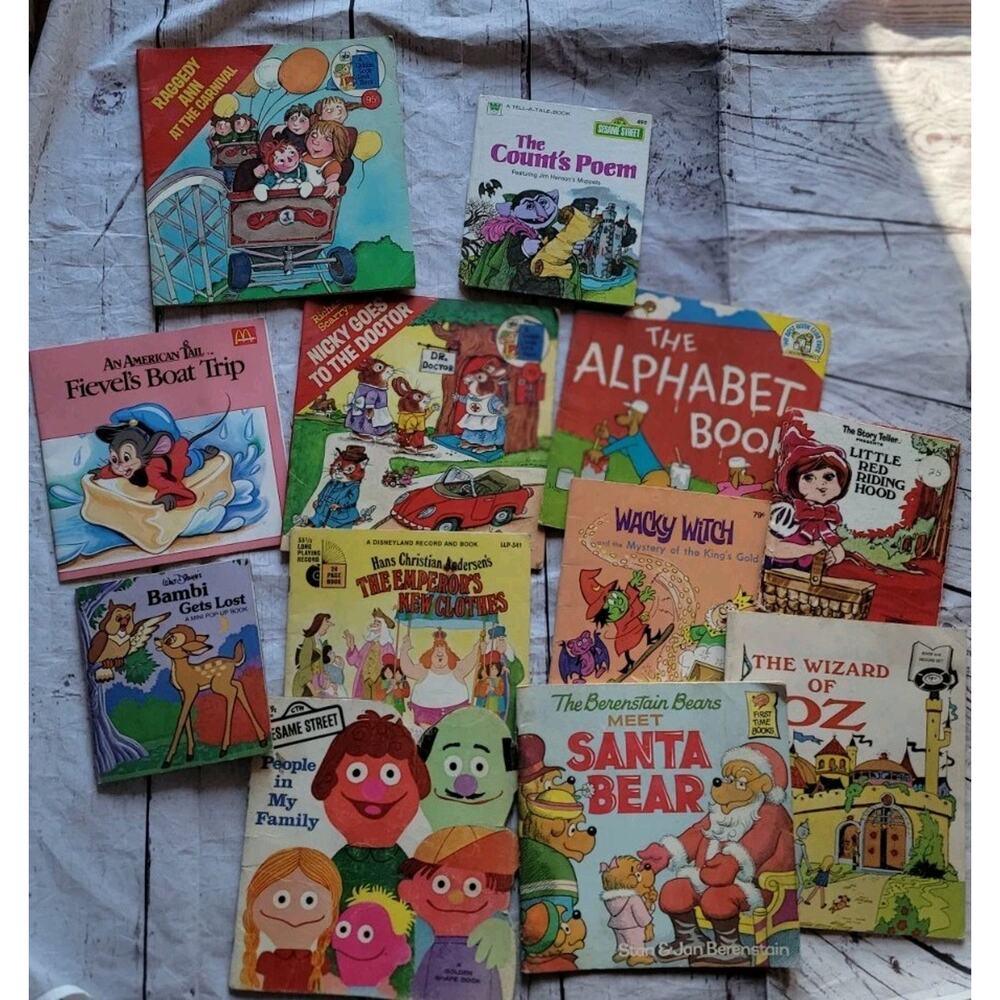 Lot Of 12 Vintage 70's And 80's Children’s Books Sesame Street Disney